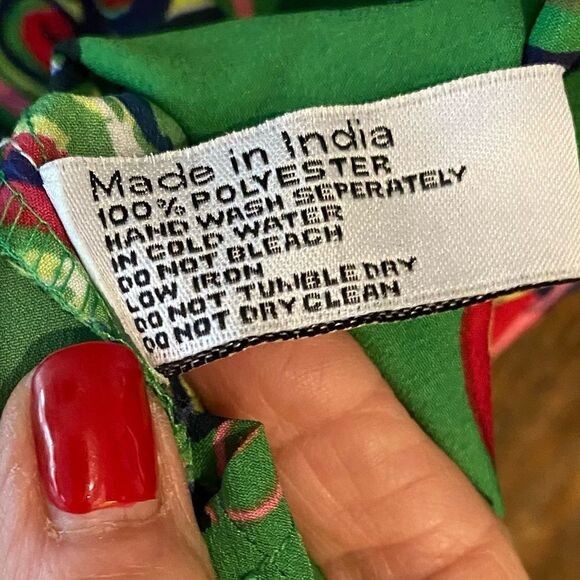 Buckhead Betties Sz S Bright Green Paisley Preppy Peacock Riley Relaxed Tunic - Picture 5 of 10